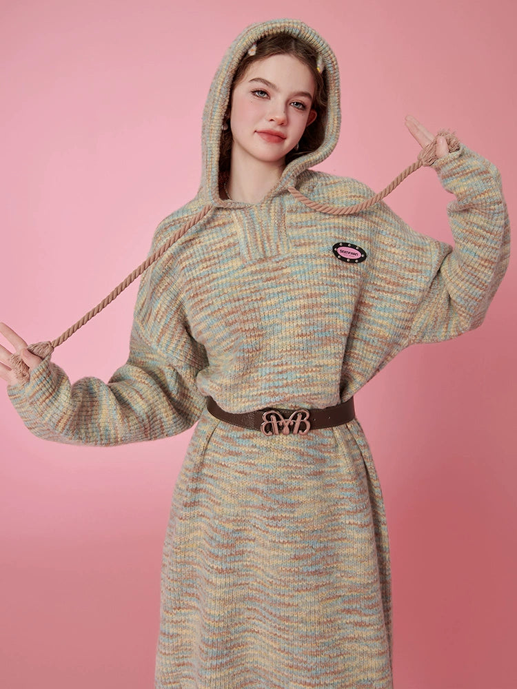 Hooded Sweater Midi Dress Boxy Sweater Fitted Sweater A-Line