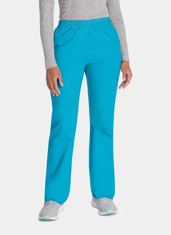 Dickies EDS Signature Ladies Natural Rise Tapered Leg Pull-On Scrub Trousers DKE86106 - Teal Trousers Winter Warm