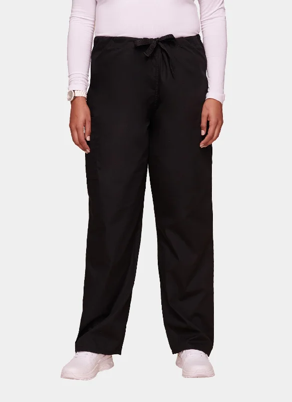 Cherokee Unisex Drawstring Scrub Trousers - Black Trousers Travel Practical