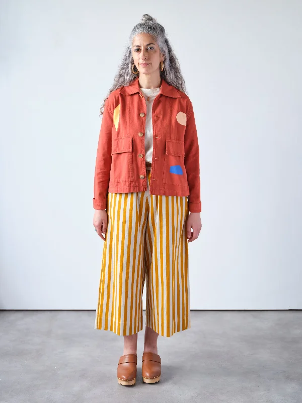 Mustard Yellow Stripe Wide Leg Trousers Trousers Evening Elegant