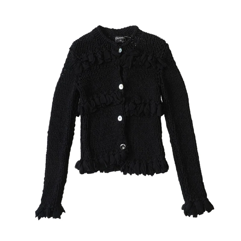 Chanel Knit Jacket - Women's S Satin Jacket Silk Jacket Chiffon Jacket