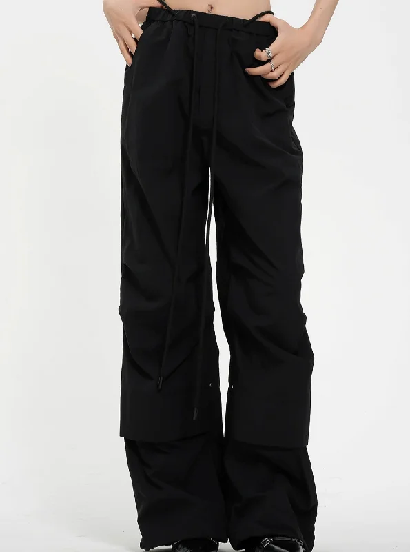 High-Waisted Wide Leg Trousers - Black Pleated Front Palazzo Pants Trousers New Arrival