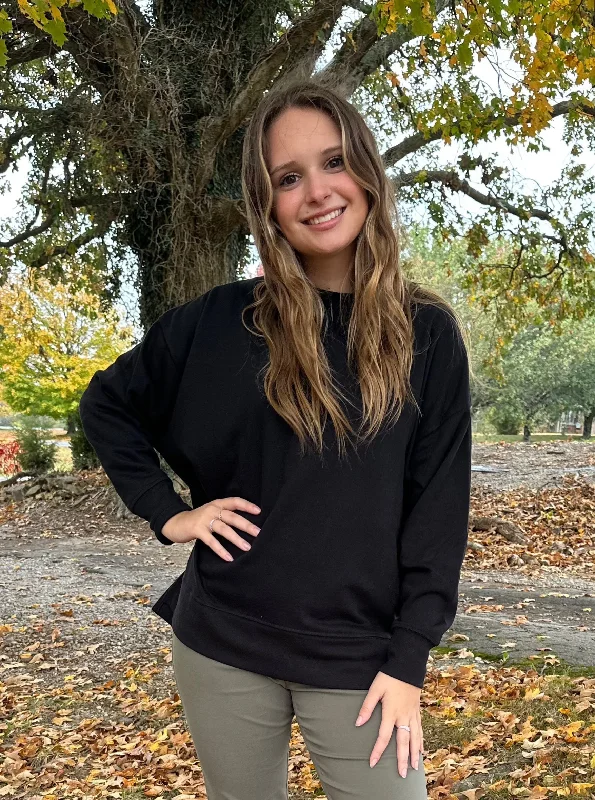 Black Kenzie Pullover Boat Neck Sweater