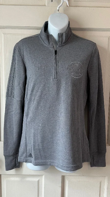 Adidas Women's 3-Stripes Quarter-Zip Sweater Satin Fabric Silk Fabric Chiffon Fabric