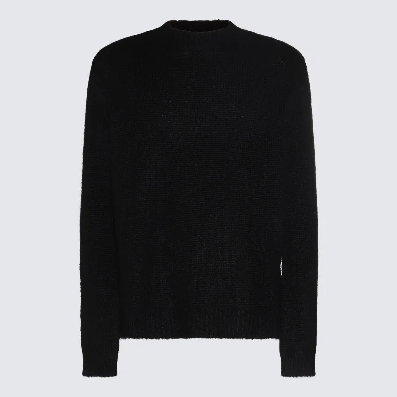 Jil Sander Sweaters Black Striped Floral Plaid
