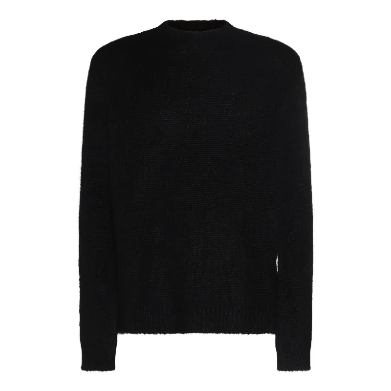 Jil Sander Sweaters Black Satin Blend Silk Blend Wool Blend