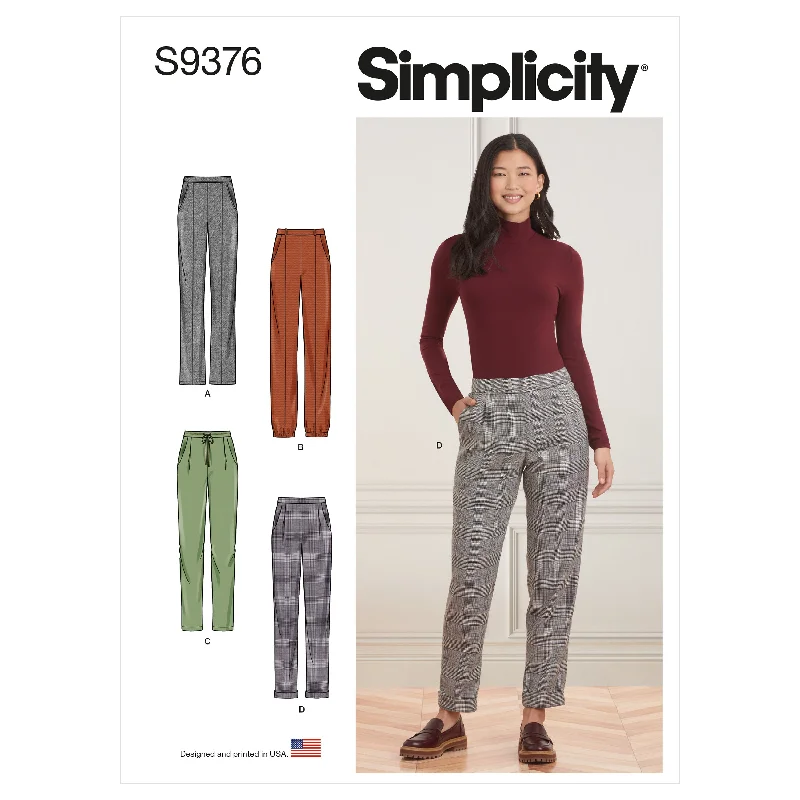 Simplicity Pattern 9376 Misses Pull-On Trousers Trousers Designer Luxury
