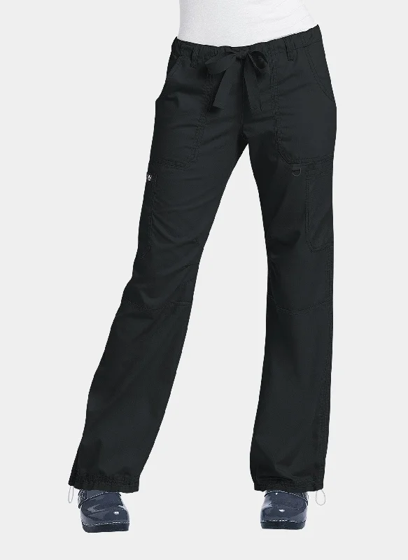Koi Classics Lindsey Scrub Trousers - Black Trousers Flared Retro