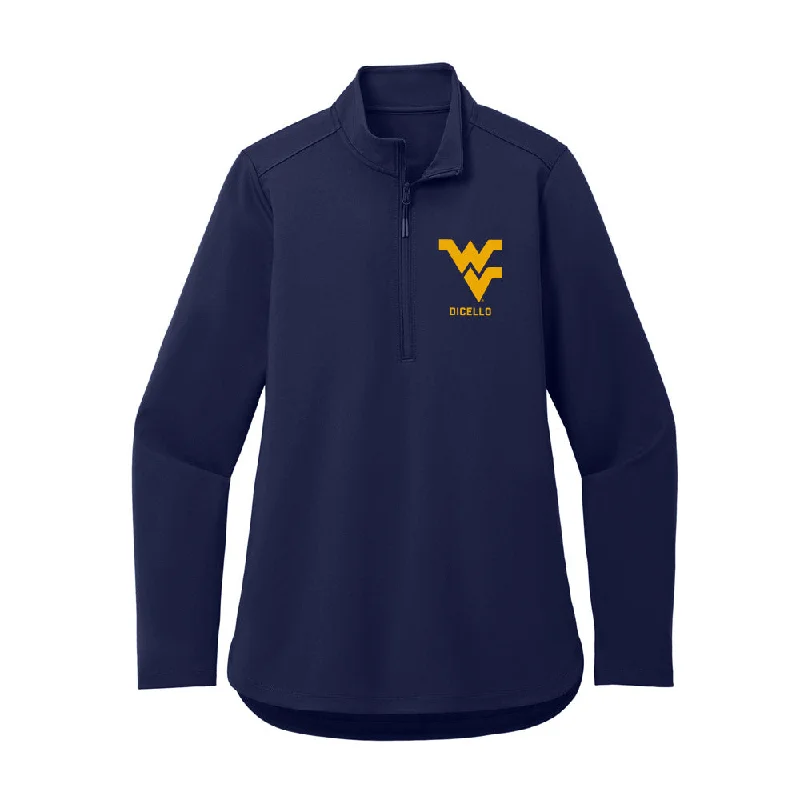 West Virginia - NCAA Women's Gymnastics : Karleigh DiCello - Women's Premium Quarter Zip Jacket Front Pockets Side Pockets Patch Pockets West Virginia - NCAA Women's Gymnastics : Karleigh DiCello - Women's Premium Quarter Zip Jacket Front Pockets Side Pockets Patch Pockets