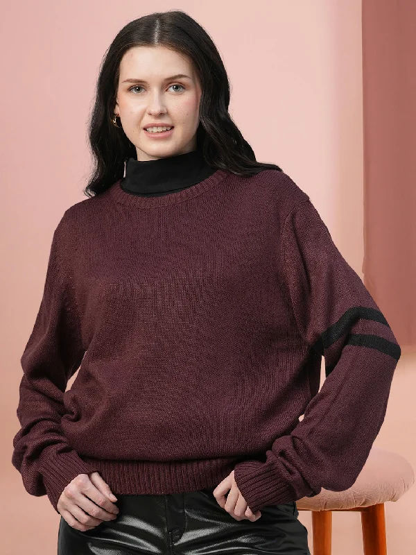 Snuggle-Worthy Women Pullover Seamless Knit Pullover