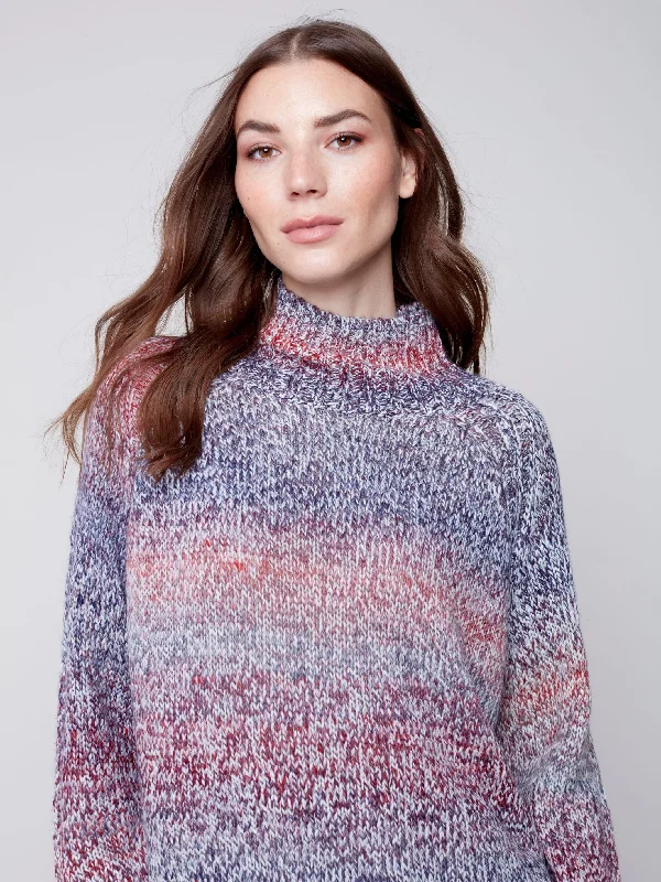 Mock Neck Raglan Sleeve Pullover [Multi-C2552] Halter Neck Top