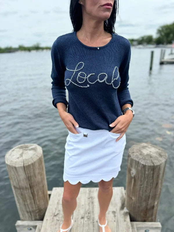 Lulu B Scoop Neck Sweater [LOC-KWBL5242] Ribbed Striped Patterned