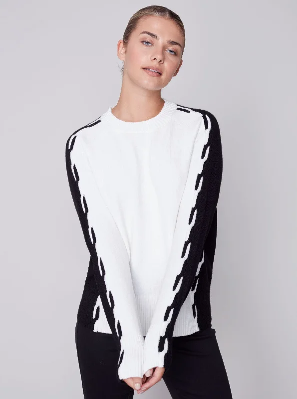 Raglan Sleeve Sweater [Cream-C2523] Elasticated Padded Insulated