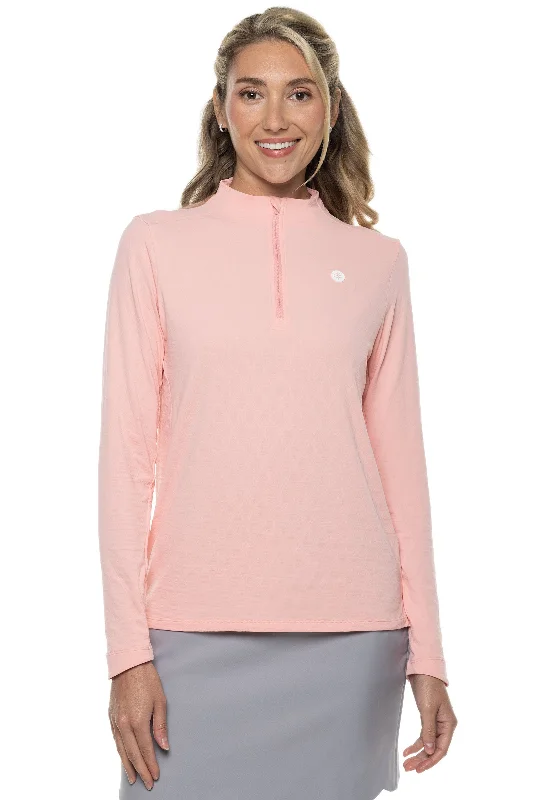 Women's Albatrose Golf Pullover | Peachy Pink Diamond Jacquard Besom Neck Pullover