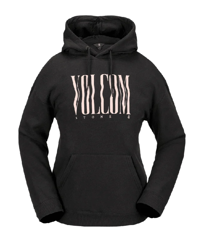 VOLCOM Women's Essential Pullover Hoodie Black Crew Neck Wool