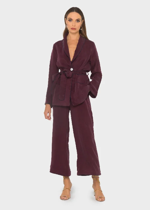 Merlot Grace Cropped Trousers Trousers Velvet Soft
