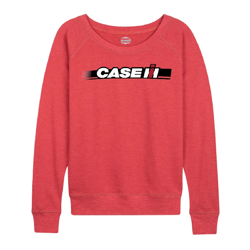 Case IH Swoosh Womens French Terry Pullover Bateau Neck Pullover