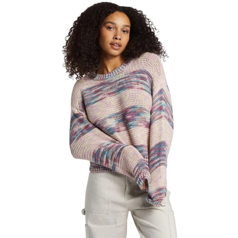 Billabong Fade Out Pullover Sweater in Blue Shadow Fitted Ribbed Sweater