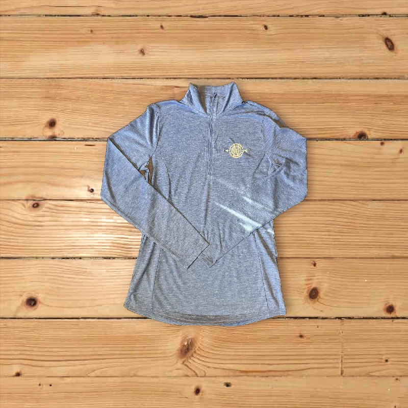 Ladies Posicharge®️ 1/4-Zip Pullover - True Royal Heather Mock Neck Pullover