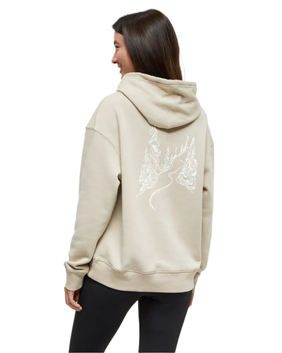 TENTREE Women's Snowy Trees Pullover Hoodie Pale Oak White Fine Merino Wool