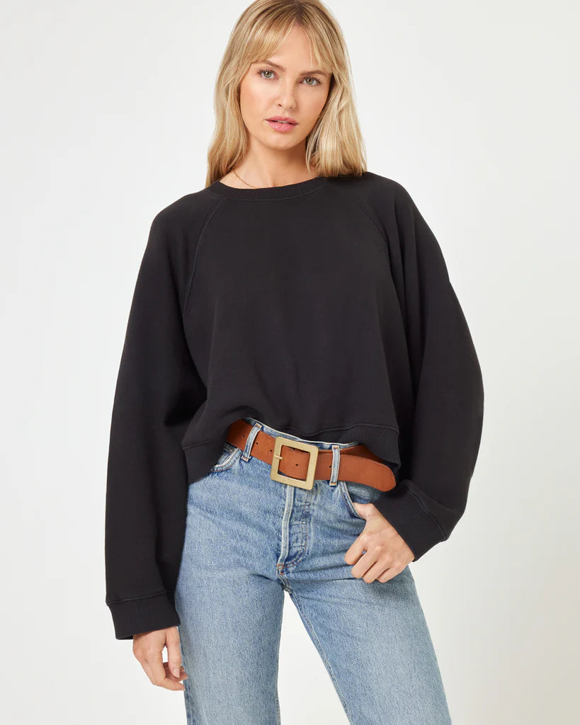 Vincent Pullover - Black Surplice Neck Pullover