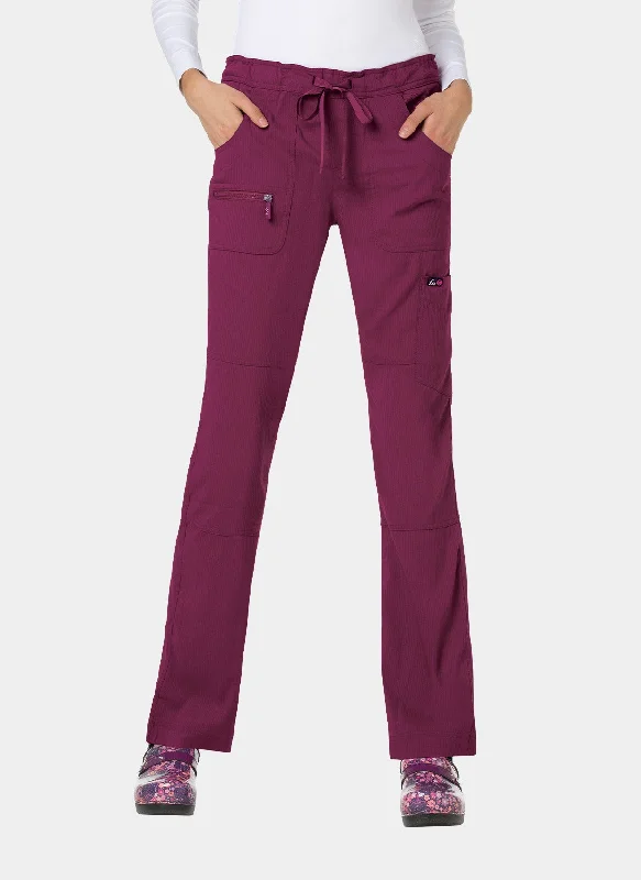 Koi Lite Peace Scrub Trousers - Wine Cropped Trousers Casual Linen