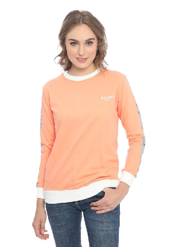 Ryusei Sweater Harumi Orange Beaded Sweater Sequined Faux Fur