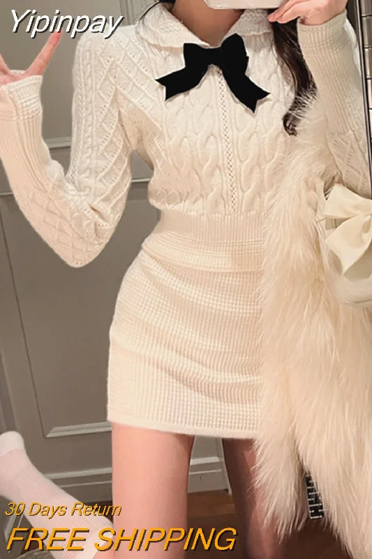 Yipinpay Autumn Korean Suit Sexy Bodycon Mini Skirt + Long Sleeve Solid Short Sweater Woman Knitted 2 Piece Dress Set Retro Casual Mesh Sweater Canvas Denim Yipinpay Autumn Korean Suit Sexy Bodycon Mini Skirt + Long Sleeve Solid Short Sweater Woman Knitted 2 Piece Dress Set Retro Casual Mesh Sweater Canvas Denim