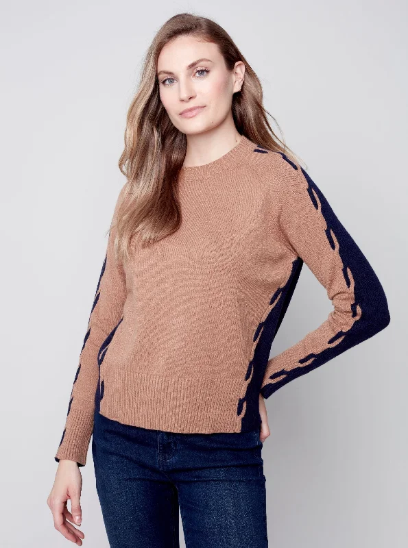 Raglan Sleeve Sweater [Truffle-C2523] Toggled Drawstring Belted
