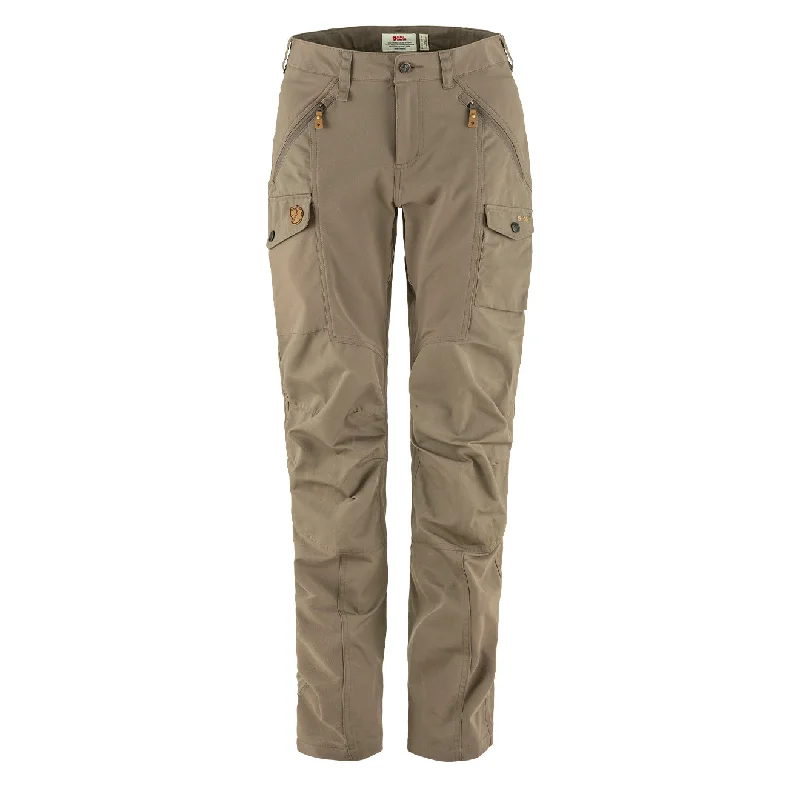 Fjallraven Womens Nikka Curved Trousers Suede Brown Trousers Brand Named
