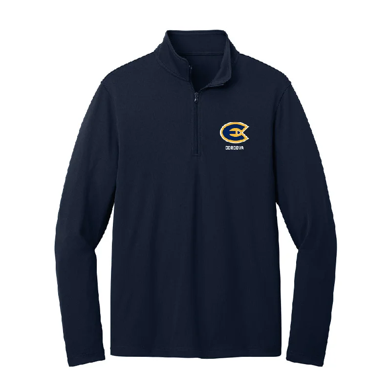 UW Eau Claire - NCAA Women's Gymnastics : Cadence Cordova - Lightweight Quarter Zip Jacket Wool Jacket Cashmere Jacket Tweed Jacket