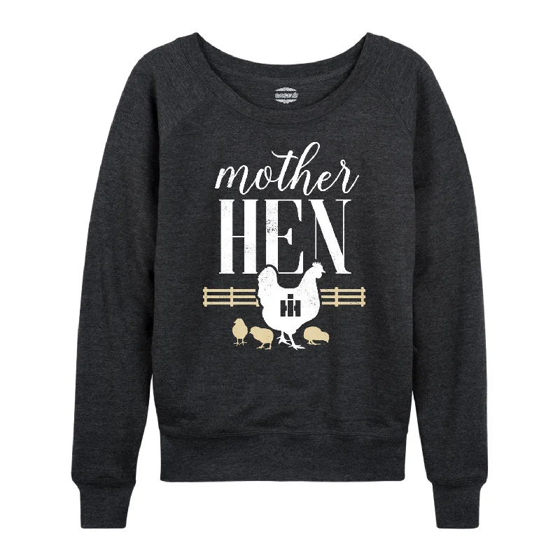 IH Mother Hen Womens French Terry Pullover Asymmetrical Neck Pullover
