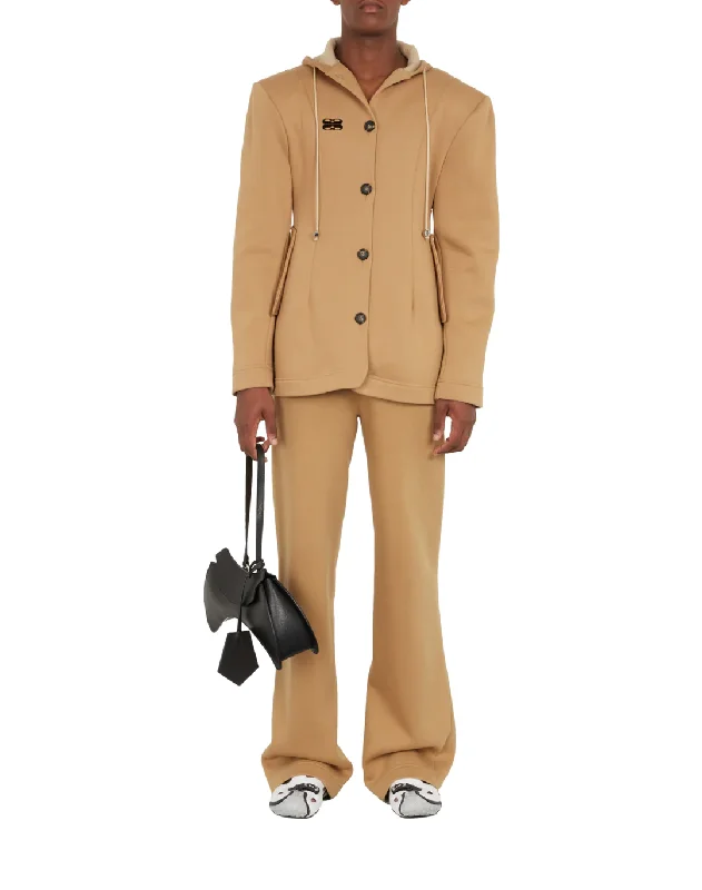 TROUSER CAMEL FLEECE Trousers Palazzo Wide Leg