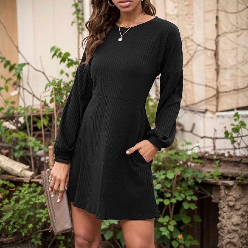 2024 Mid-Length Autumn and Winter Dress Sweater Women's Fashion Loose Round Neck Pullover Batwing Sleeve Top 2024 Mid-Length Autumn and Winter Dress Sweater Women's Fashion Loose Round Neck Pullover Batwing Sleeve Top