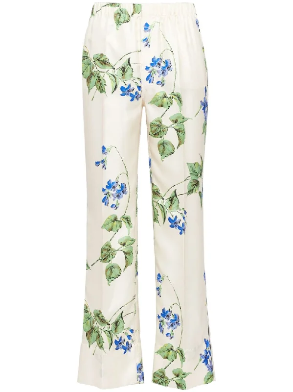 floral twill trousers Trousers Brand Named