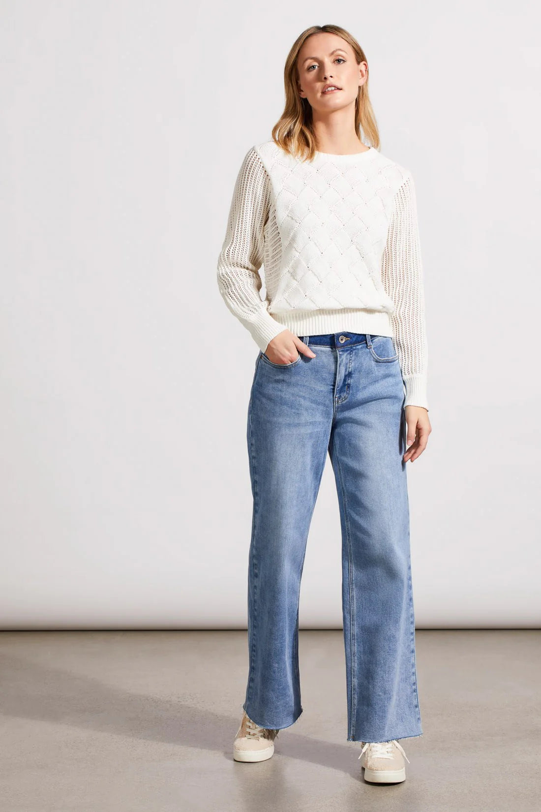 Long Sleeve Dolman Crewneck Sweater [Eggshell-5551O] Thin Thick Dense