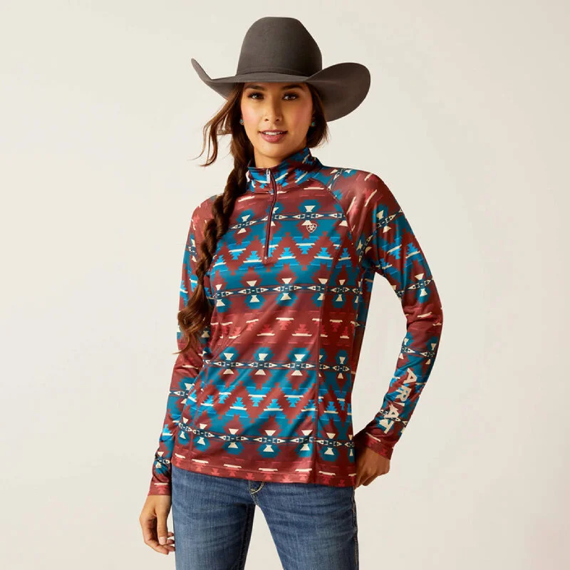 Ariat Women's Baja Print 1/4 Zip Pullover Lapel Neck Sweater