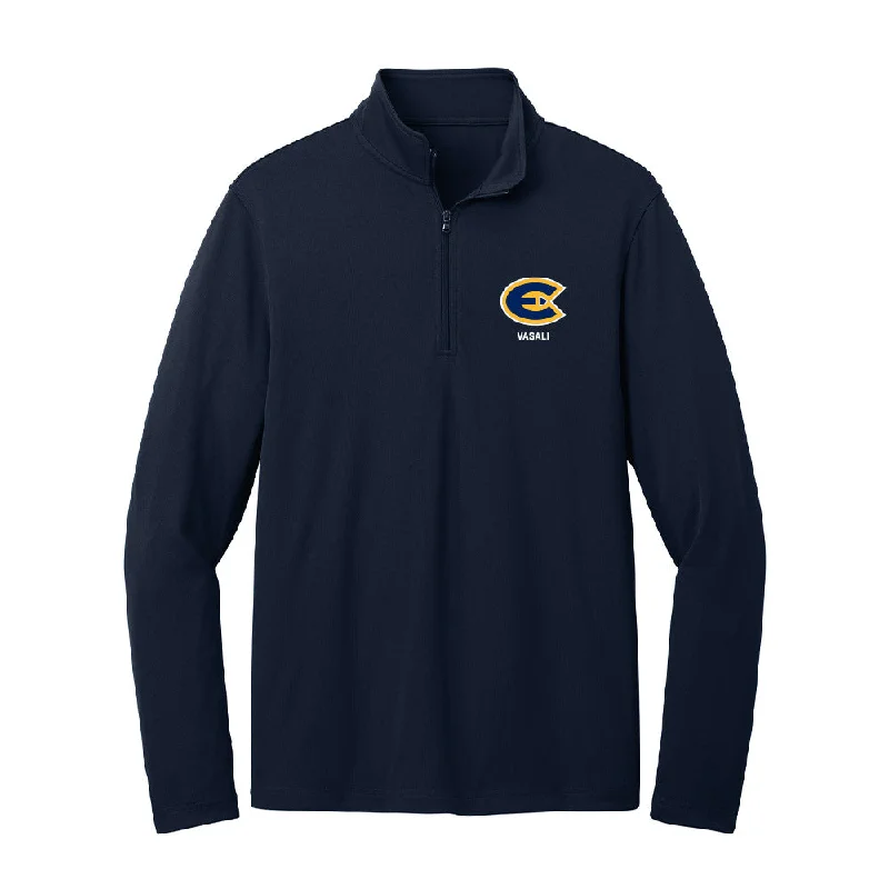 UW Eau Claire - NCAA Women's Gymnastics : Linnea Vasali - Lightweight Quarter Zip Jacket Cotton Fabric Linen Fabric Terry Fabric