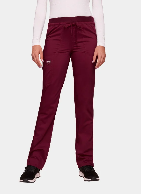 Cherokee WW Revolution Mid Rise Tapered Leg Drawstring Scrub Trousers WWE105 - Wine Trousers Denim Blue Cherokee WW Revolution Mid Rise Tapered Leg Drawstring Scrub Trousers WWE105 - Wine Trousers Denim Blue