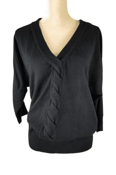 New York & Company women's black sweater size M Turtle Neck Boat Neck Asymmetrical Neck New York & Company women's black sweater size M Turtle Neck Boat Neck Asymmetrical Neck