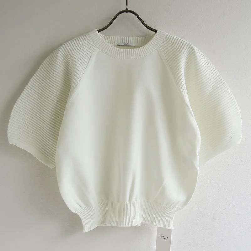 【IIROT/イロット】<br>PET short sleeve Pullover <br>027-024-KT77 Faux Fur Trim