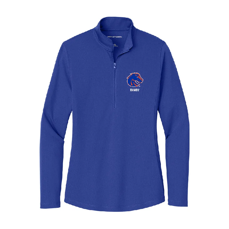 Boise State - NCAA Women's Gymnastics : Kylee Hamby - Women's Lightweight Quarter Zip Jacket Front Pockets Side Pockets Patch Pockets Boise State - NCAA Women's Gymnastics : Kylee Hamby - Women's Lightweight Quarter Zip Jacket Front Pockets Side Pockets Patch Pockets