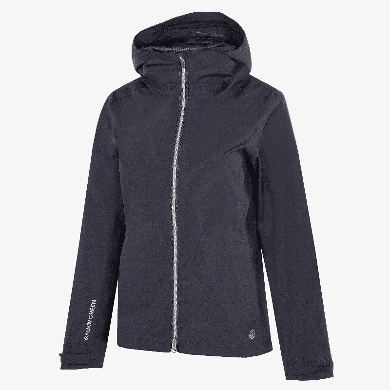 Andrea - Waterproof Golf Jacket Tiered Jacket Buttoned Jacket Zippered Jacket