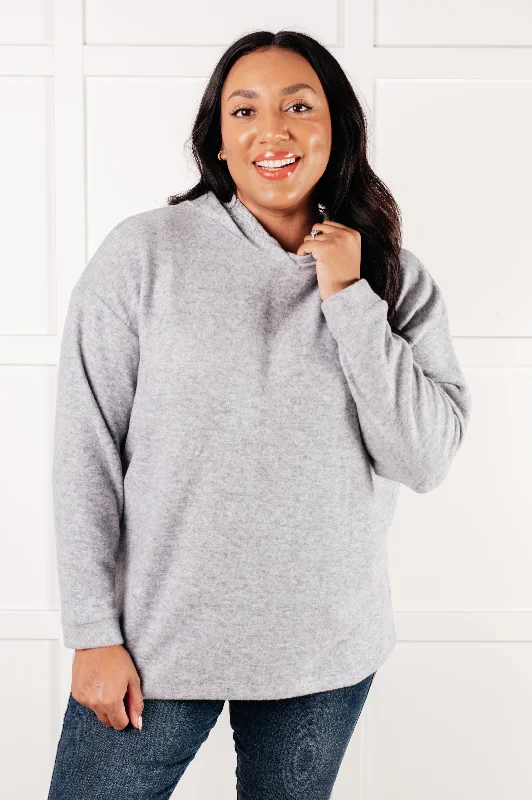 Basically My Favorite Hooded Pullover in Heather Grey Wide Sleeve Pullover