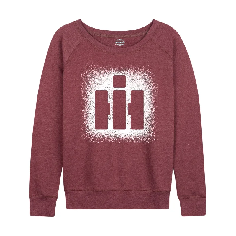 IH Logo Spray Womens French Terry Pullover Short Puff Sleeve