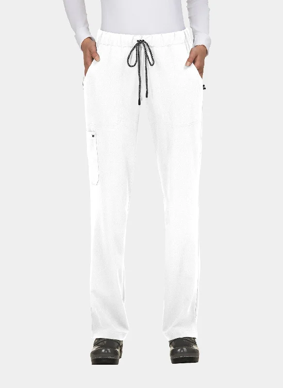 Koi Next Gen Everyday Hero Scrub Trousers - White Cropped Trousers Casual Linen
