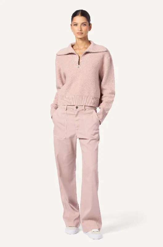 Tinsley Half Zip Cashmere Pullover Surplice Neck Pullover