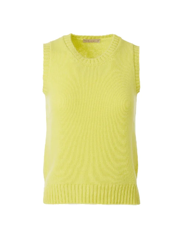 Sleeveless Pullover Ribbed Crew Neck