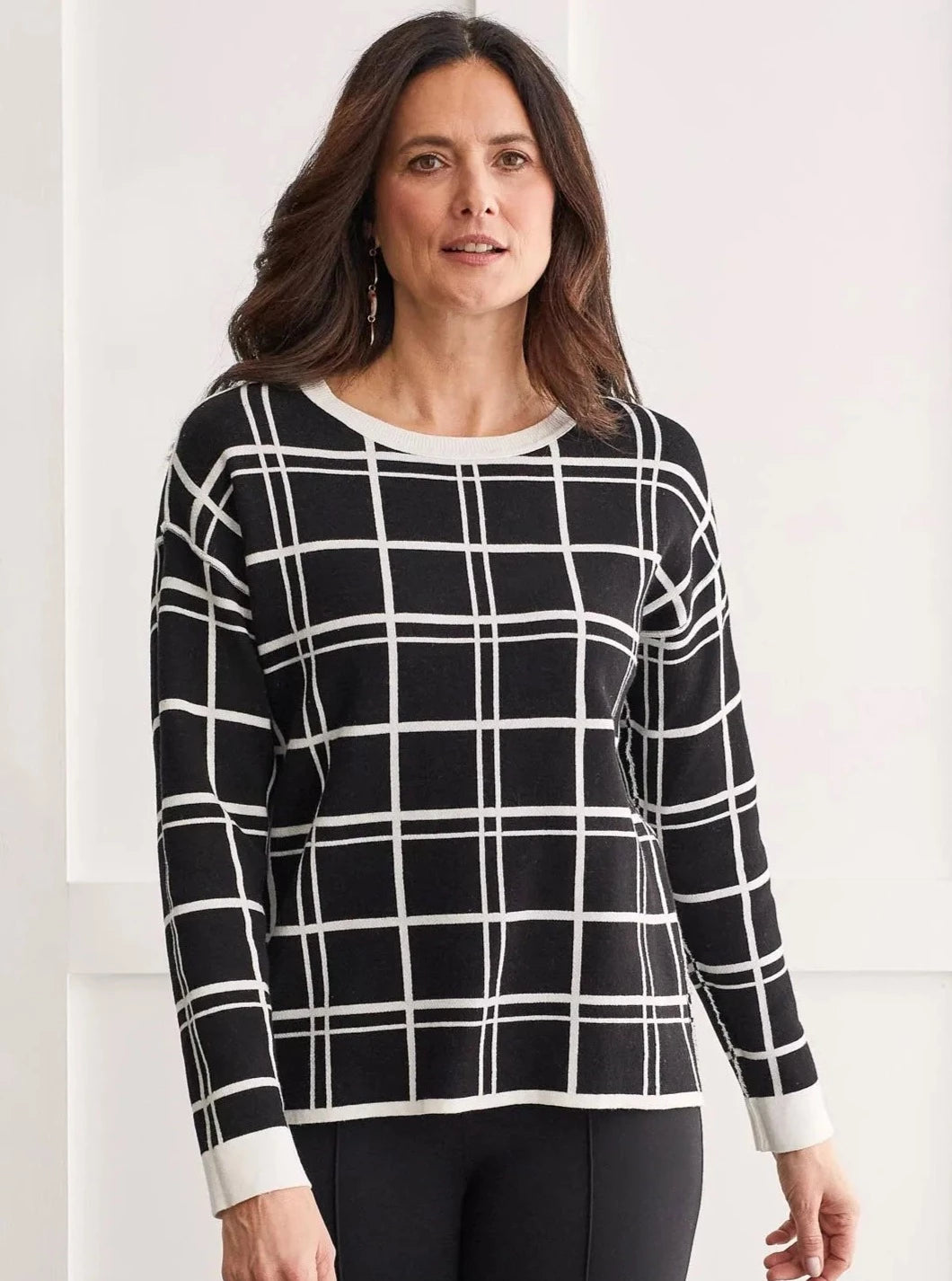Crewneck Reversible Sweater [Cream-1597O] Transparent Opaque Sheer