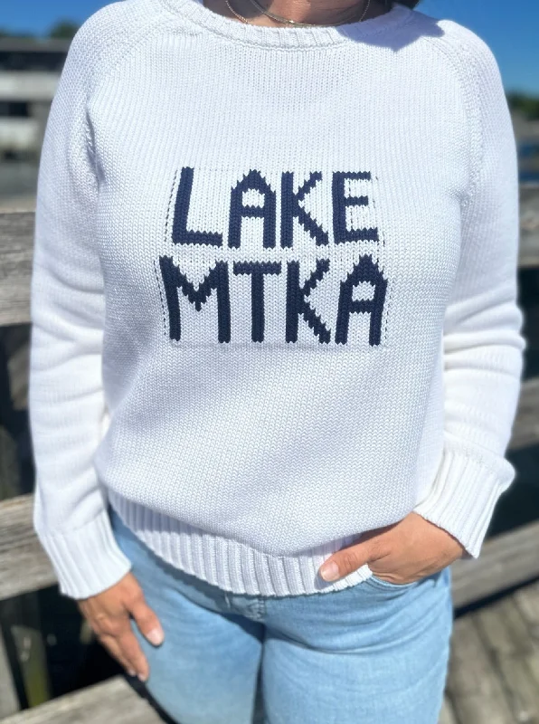 Lake Minnetonka Knit Sweater [White] Zippered Buttoned Snapped